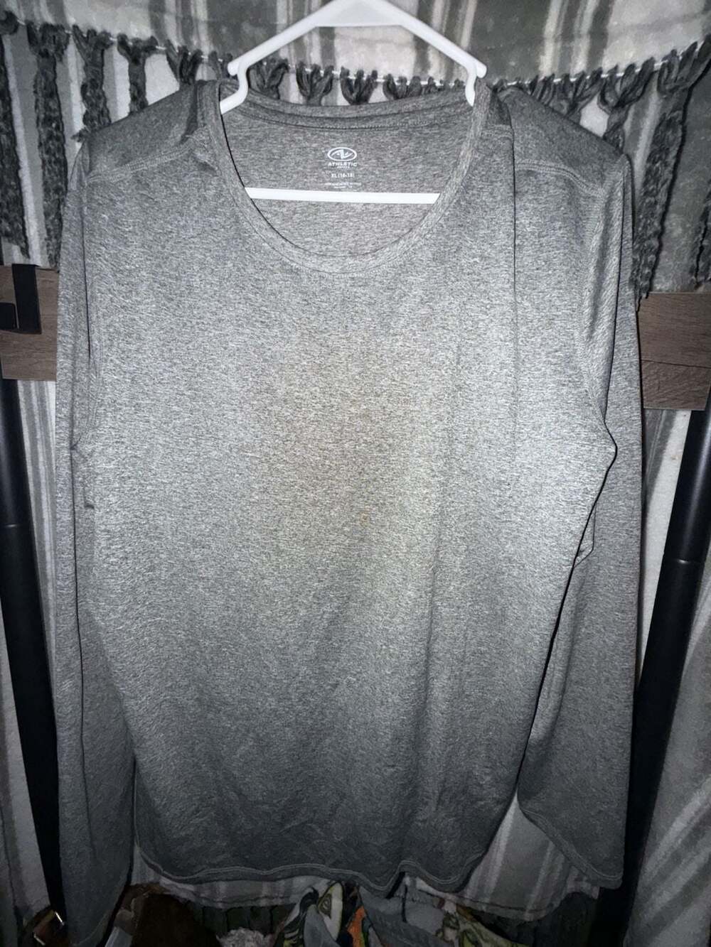 Athletic Works Long Sleeve Shirt Size XL 16-18 Gray Heather